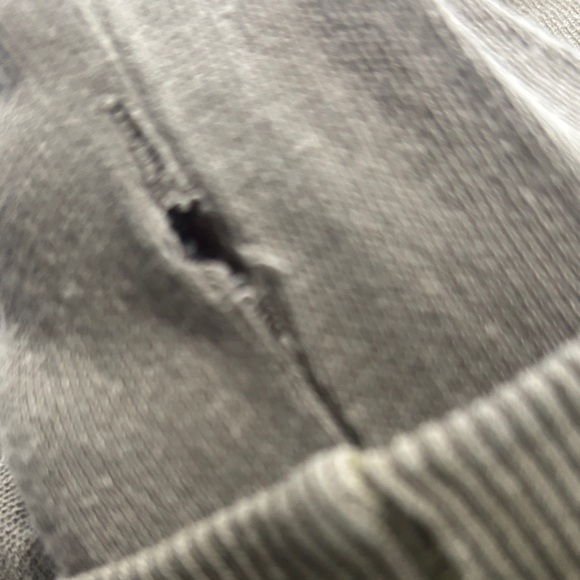 We The Free Free People XS Distressed Raw Edge Henley Top Taupe Boho - Picture 7 of 7